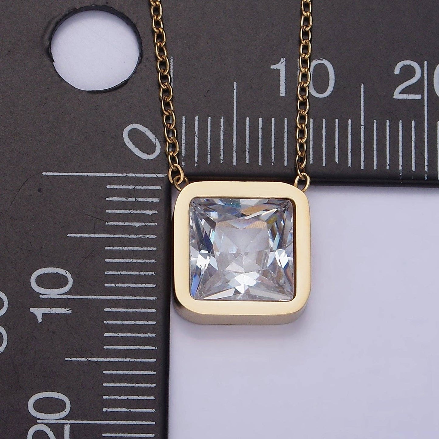 Clear Square Necklace