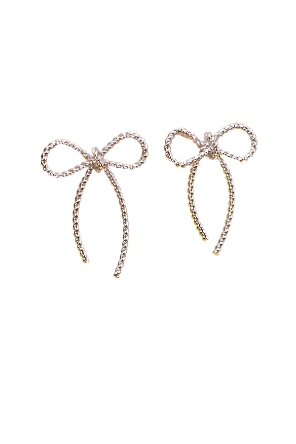 Silver Bow Earrings