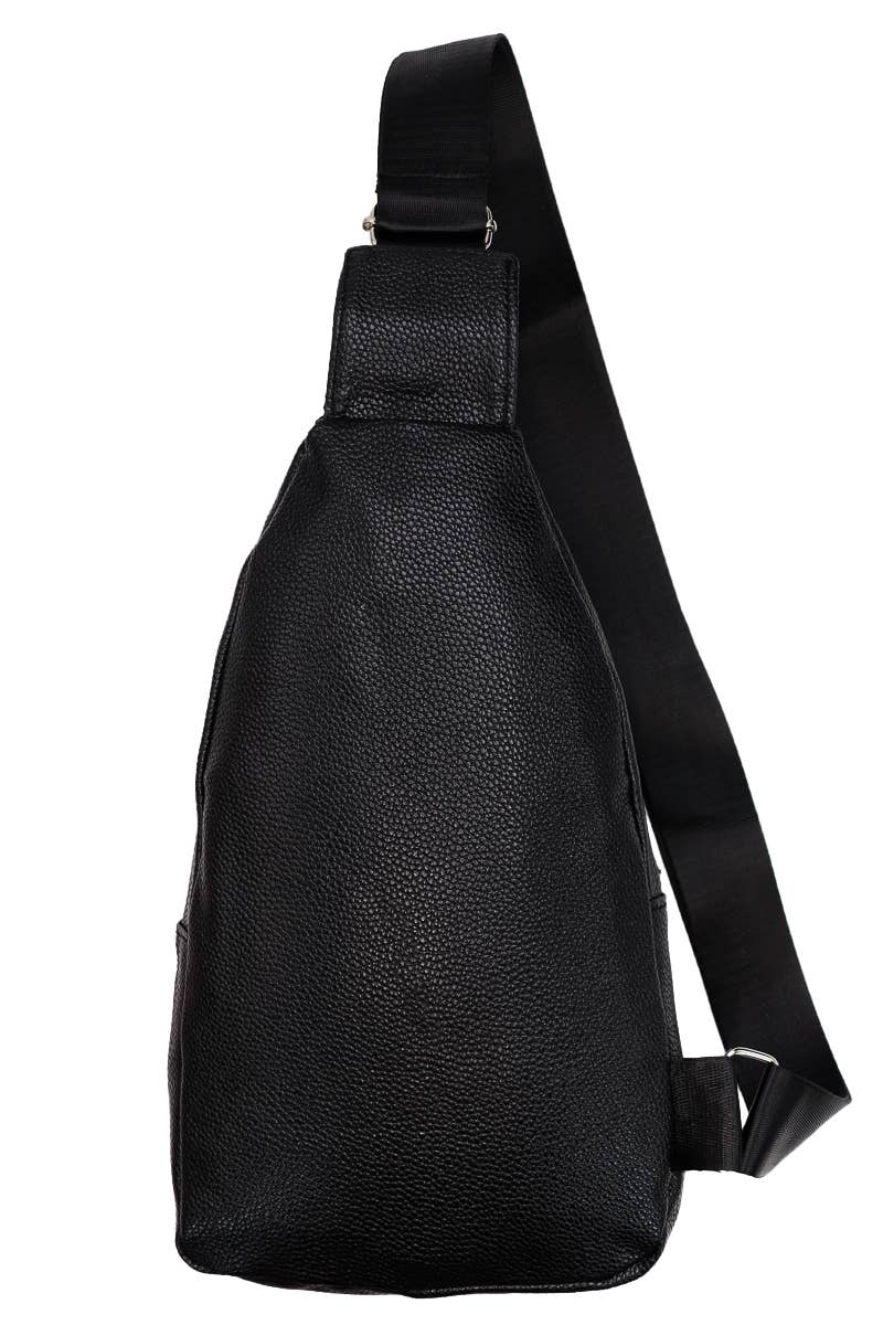 Diamond Embossed Pebble Faux Leather Sling Bag