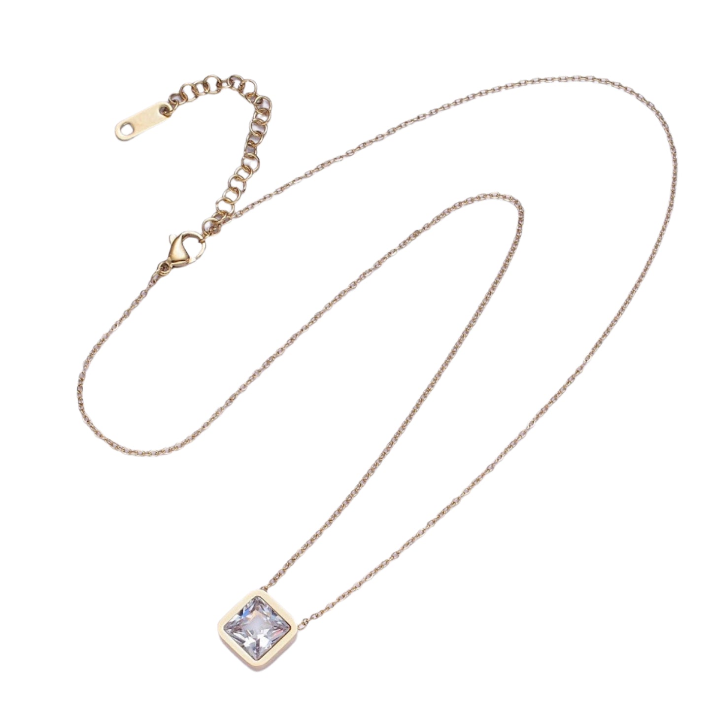 Clear Square Necklace