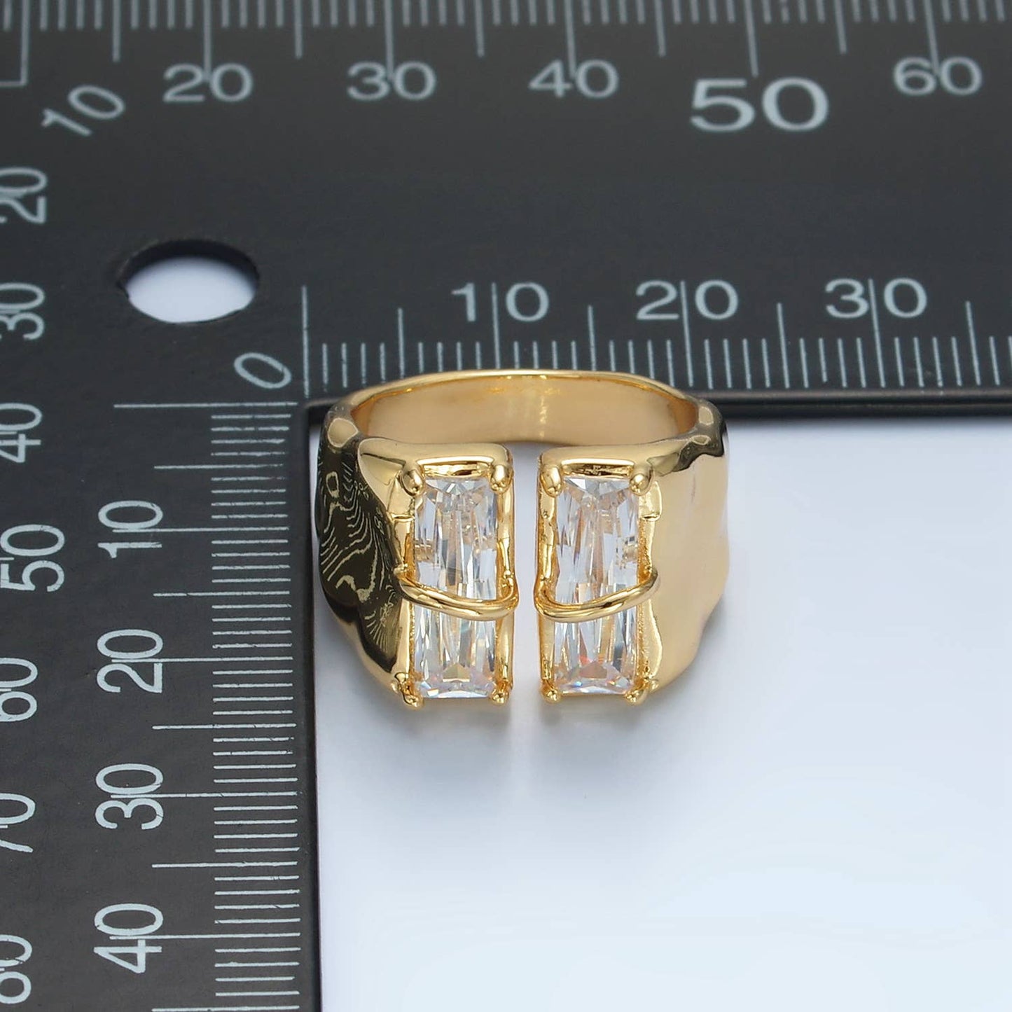 Bold Diamond Chunk Ring Size 6