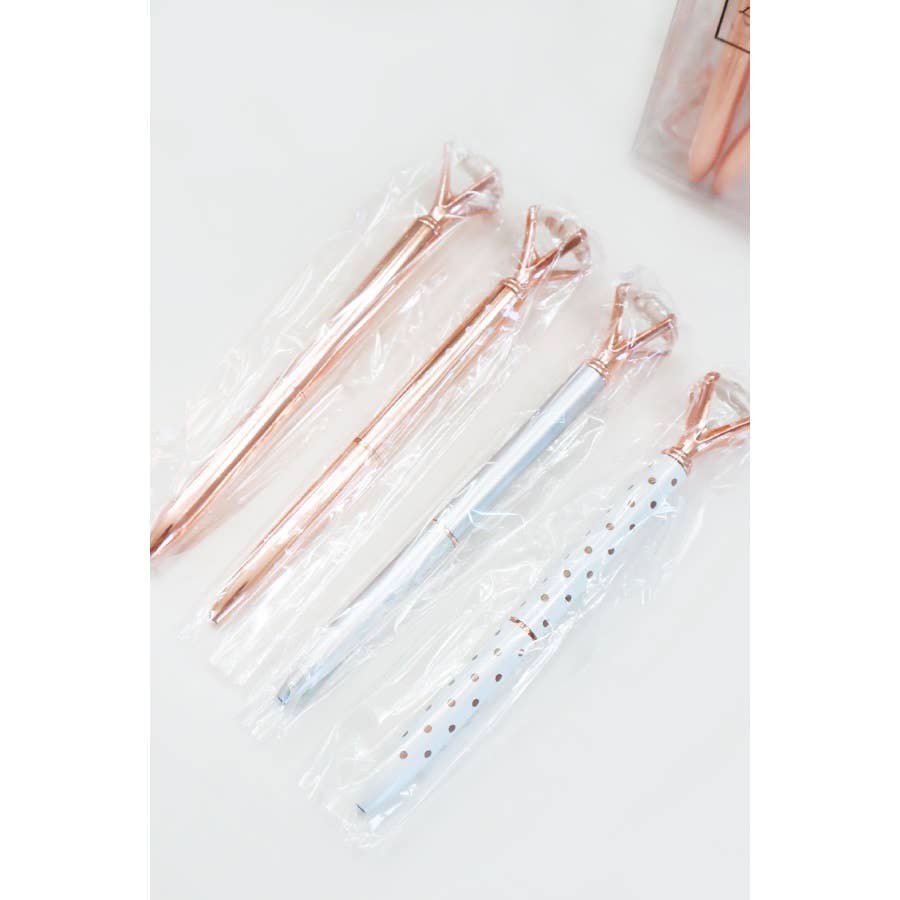 Metallic and Polka Dot Mix Diamond Pens