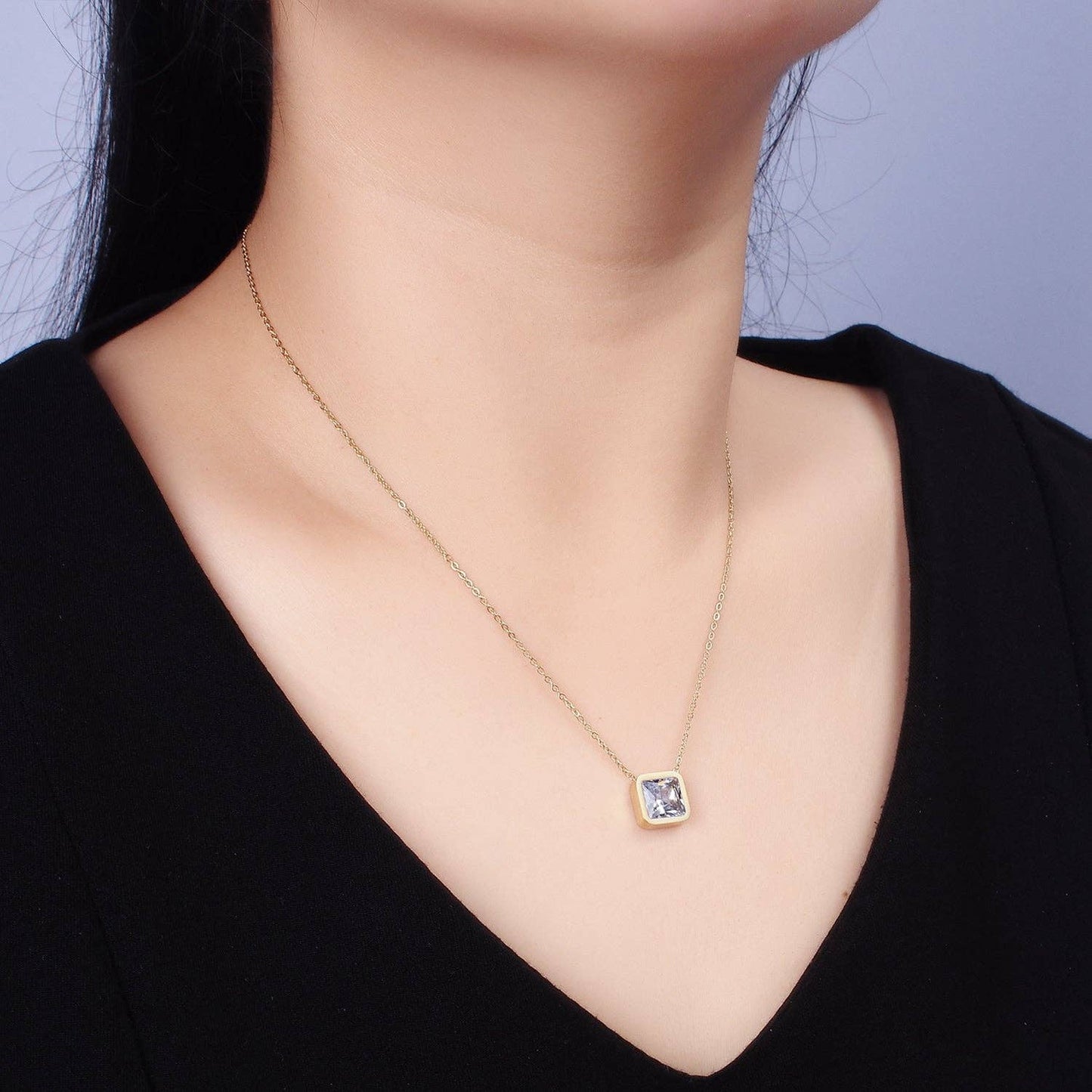 Clear Square Necklace
