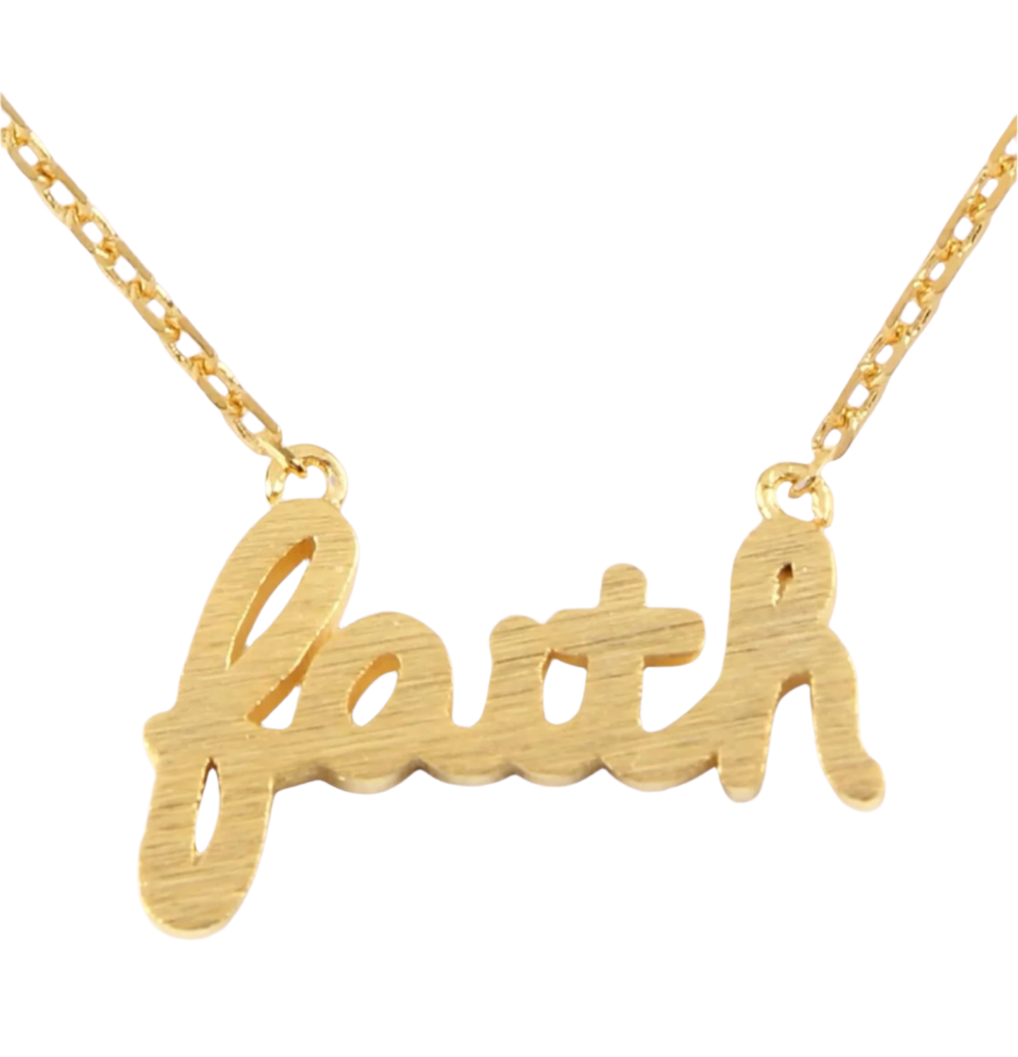 "Faith" Cast Pendant Necklace: Gold
