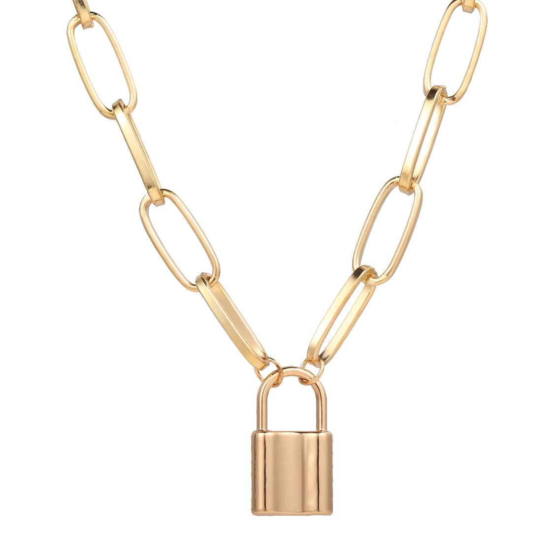 Gold Lock Necklace