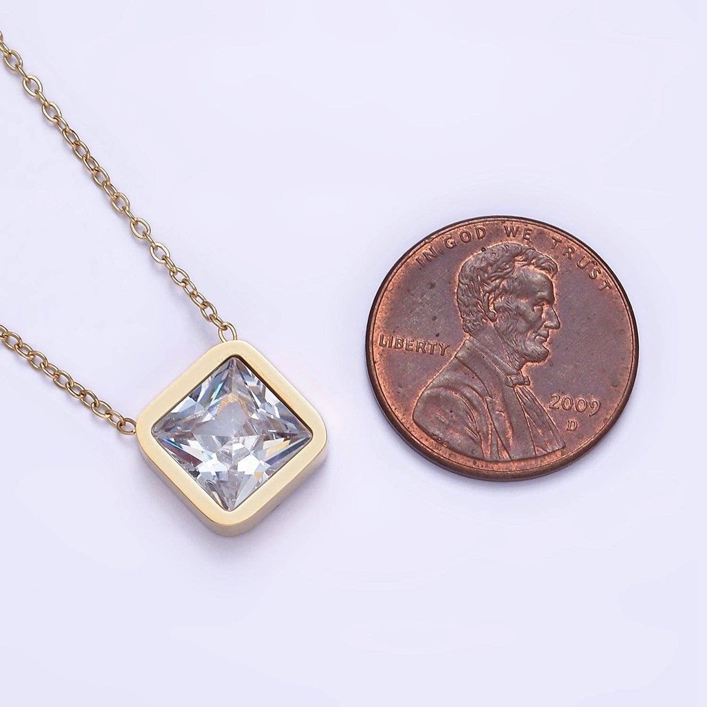 Clear Square Necklace