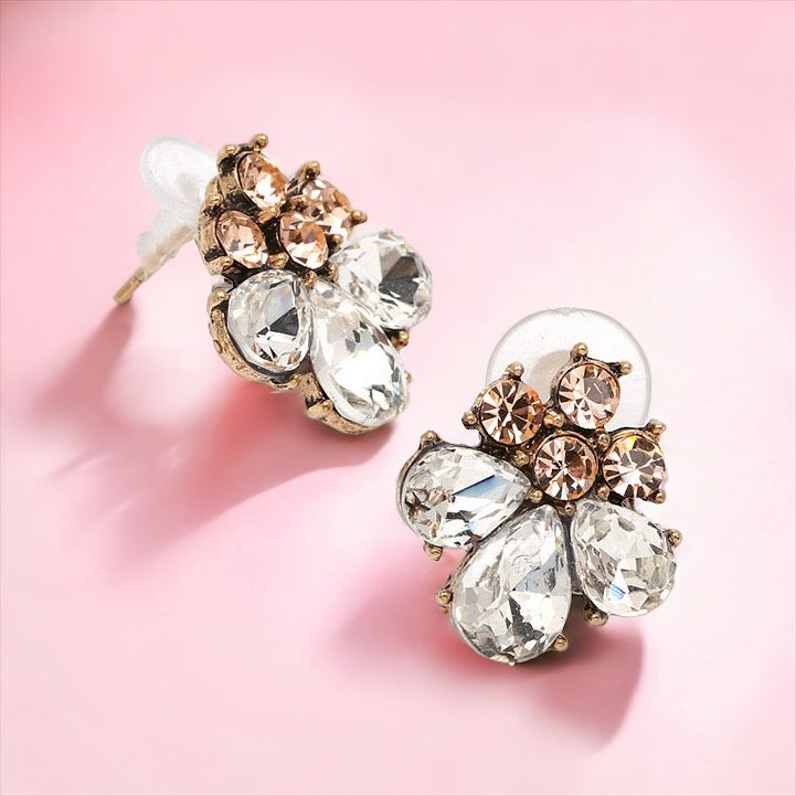 Diamond Flower Earrings