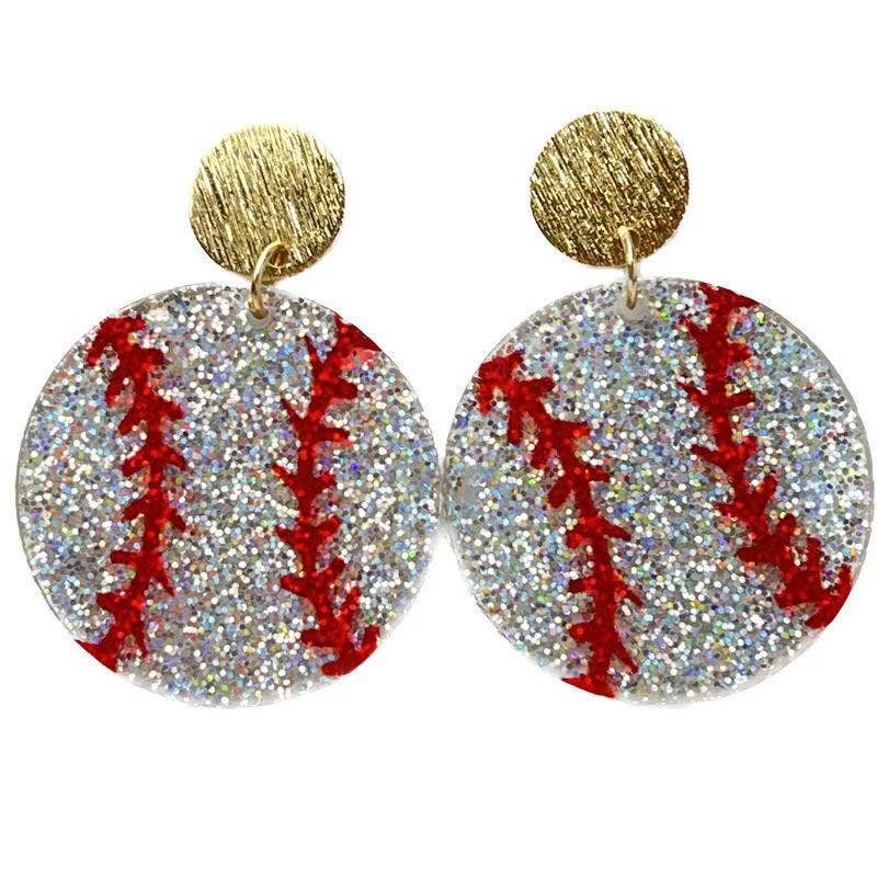 Acrylic Baseball Earrings