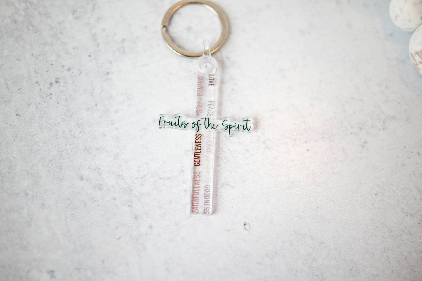 Fruits Of The Spirit, Cross Keychain
