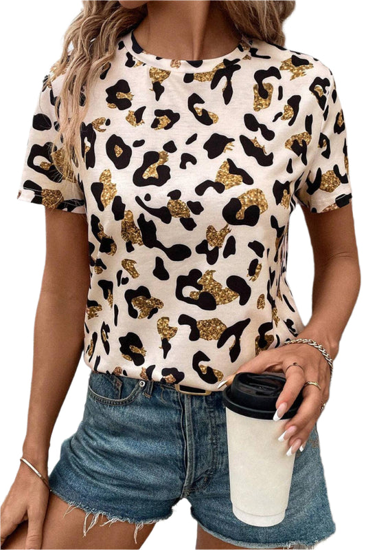 Leopard Round Neck T-Shirt