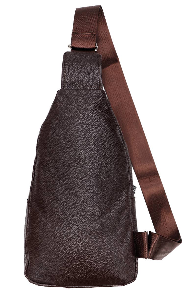 Diamond Embossed Pebble Faux Leather Sling Bag