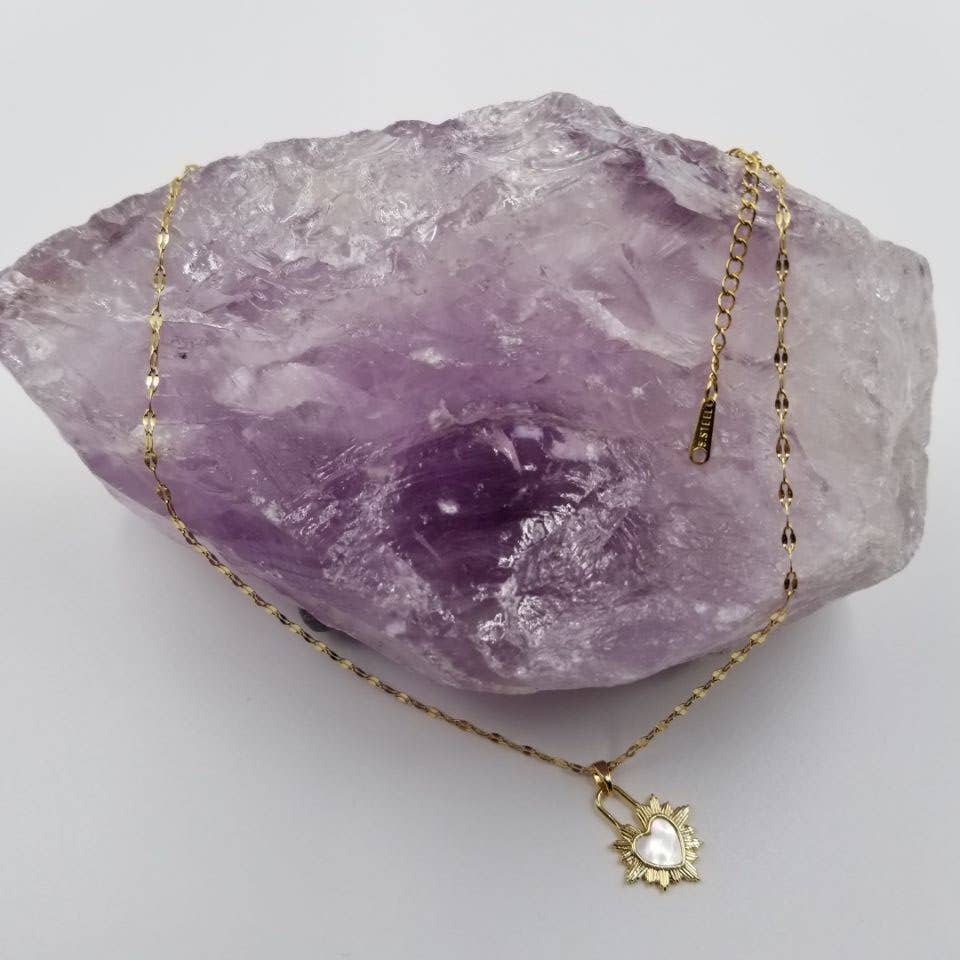 Mother of Pearl Seashell Heart Necklace