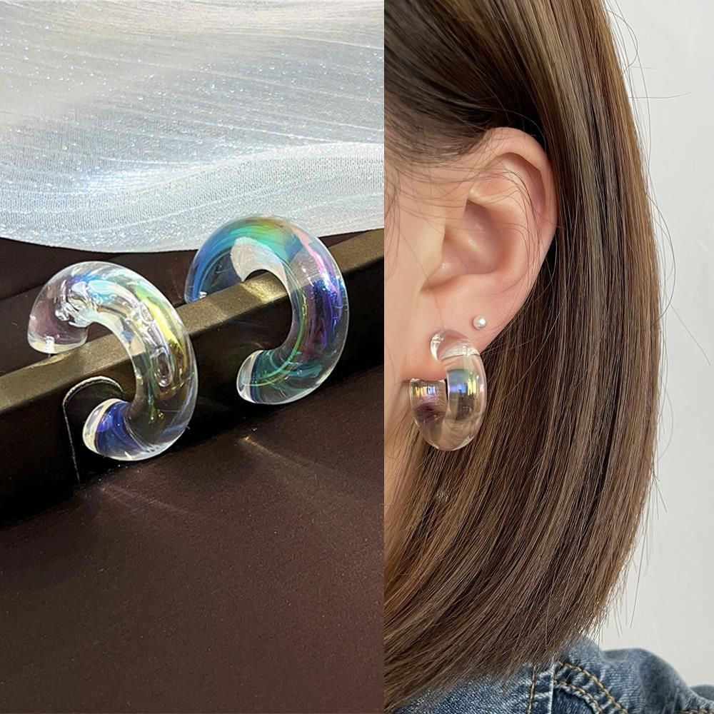 Transparent Iridescent Earrings