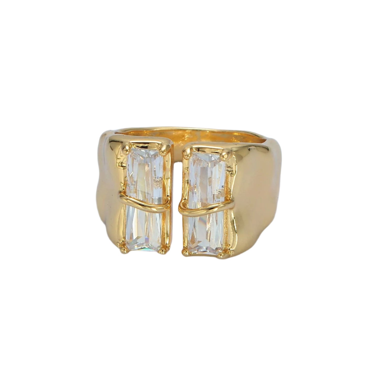 Bold Diamond Chunk Ring Size 6