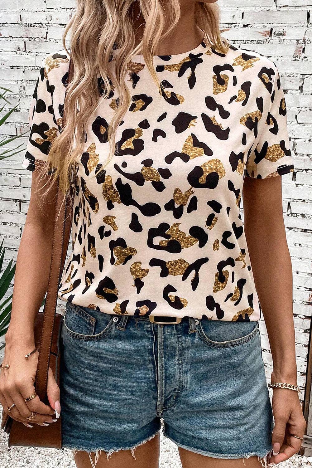 Leopard Round Neck T-Shirt