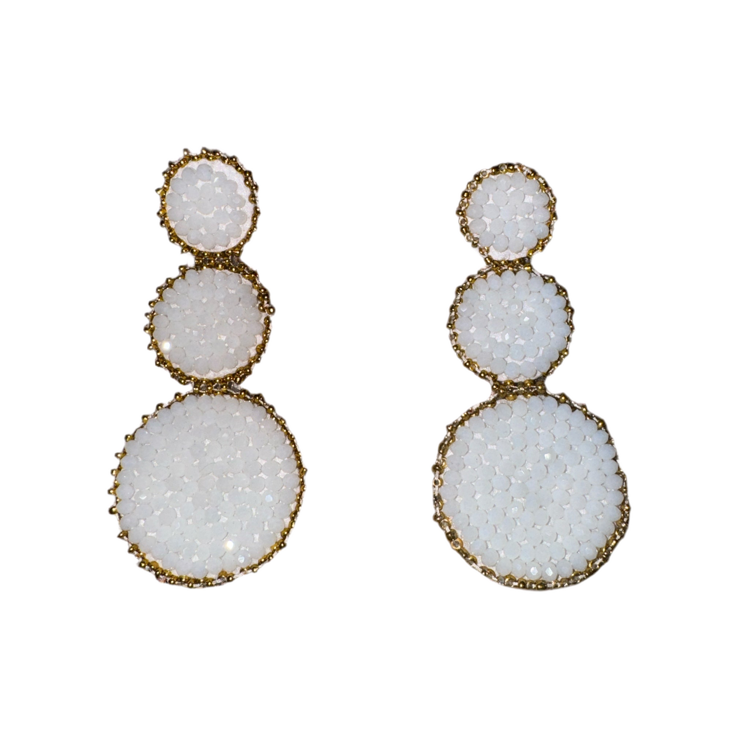 White Bead Earrings