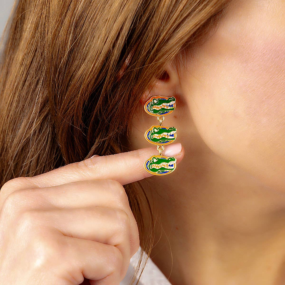Florida Gators Triple Drop Enamel Earrings