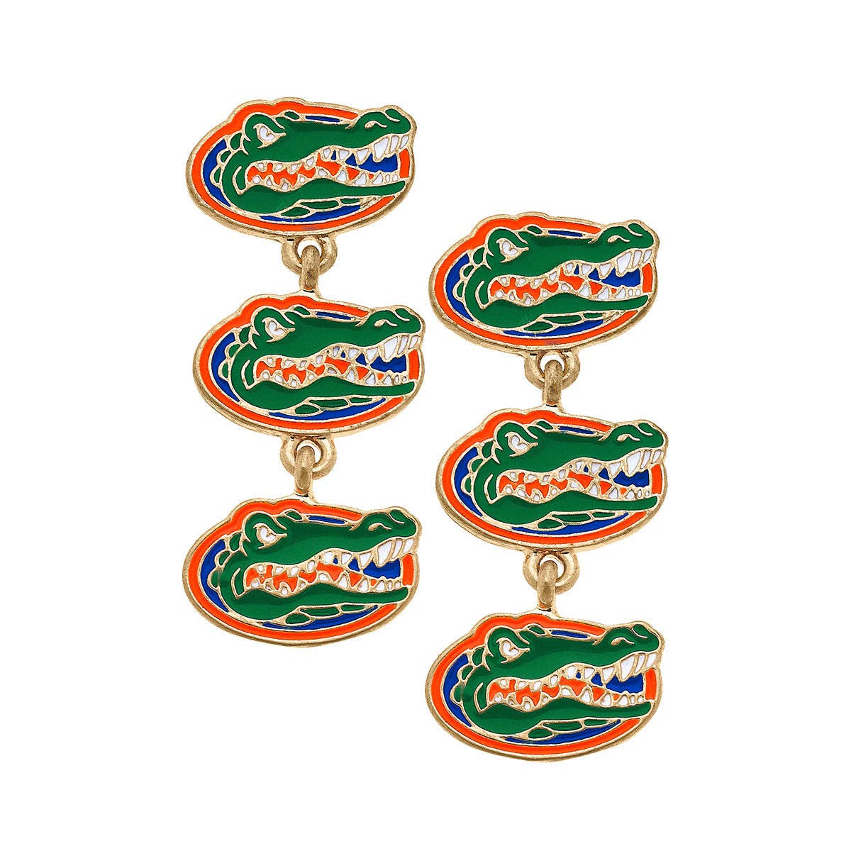 Florida Gators Triple Drop Enamel Earrings