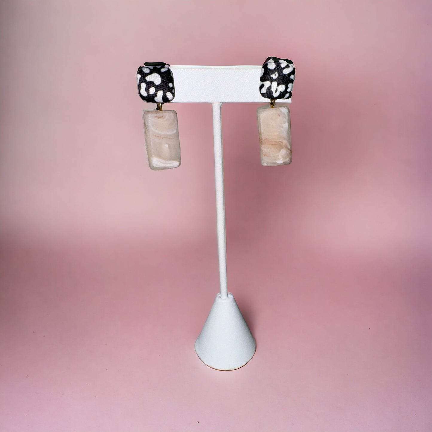 Marble Leopard Earrings