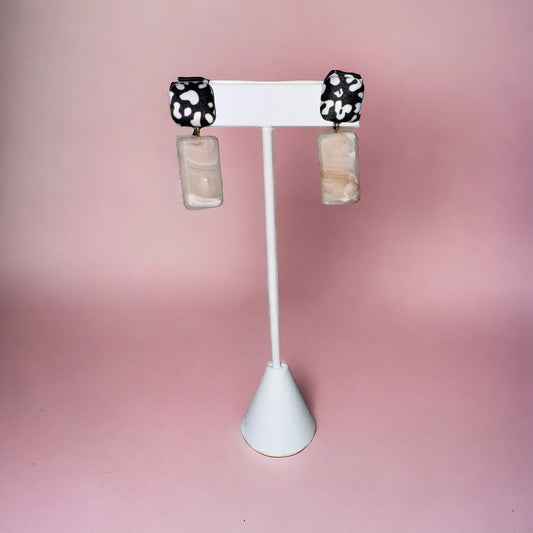 Marble Leopard Earrings