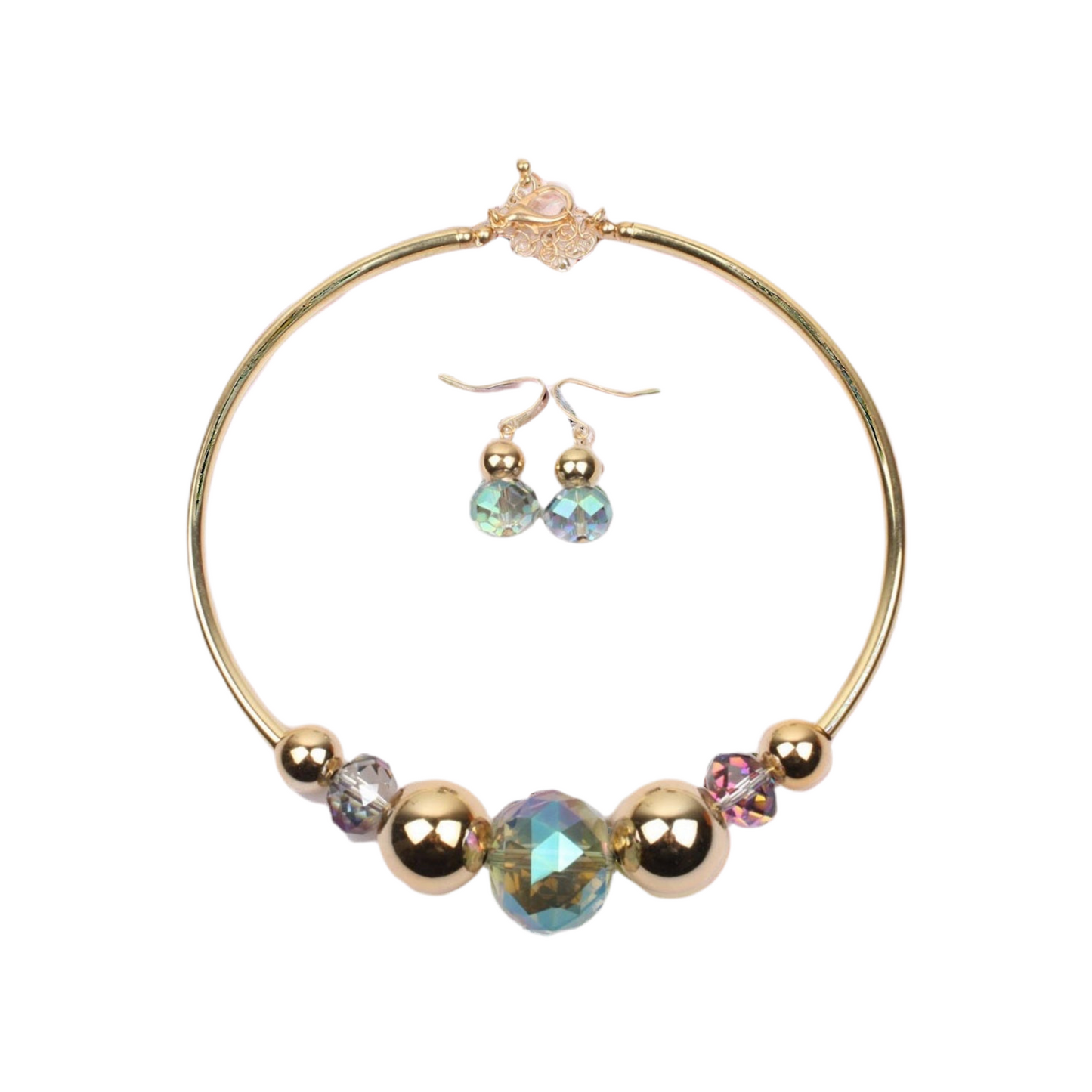 Choker Gold and Crystal Set