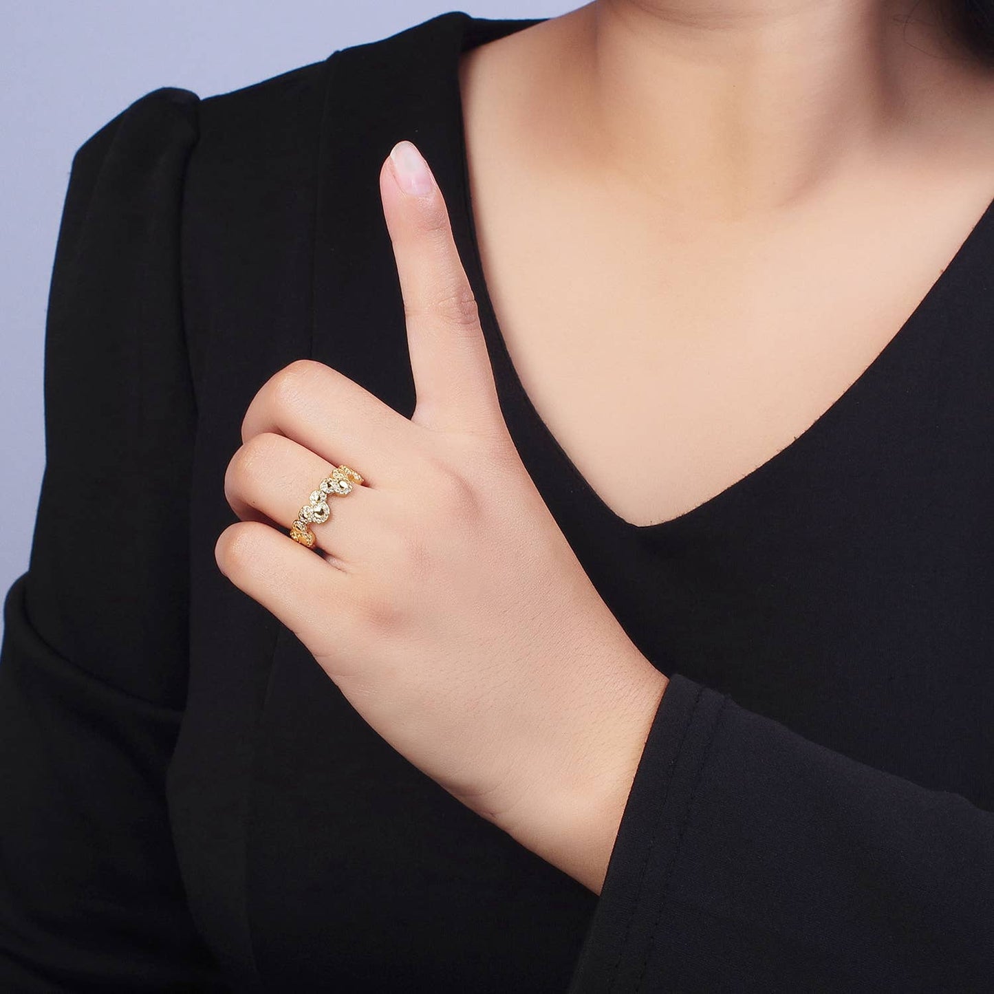 Dainty Gold Mouse Adjustable Ring