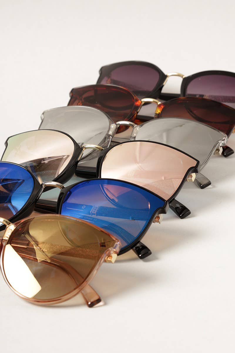 Women's Round Glitter Arm Sunglasses: 12 ASSORTED COLOR / One Size