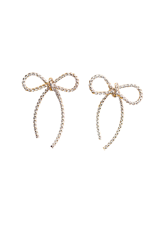 Silver Bow Earrings