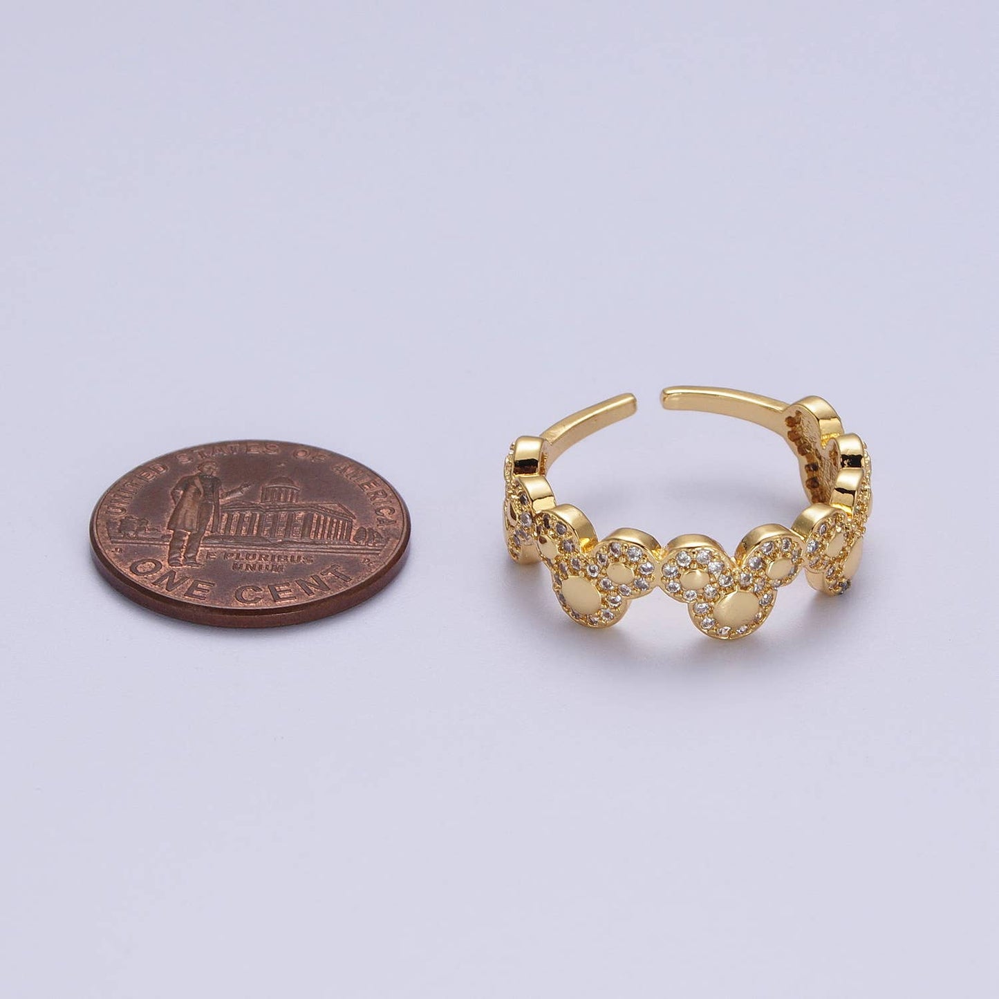 Dainty Gold Mouse Adjustable Ring
