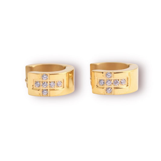 Cross Gold Earrings