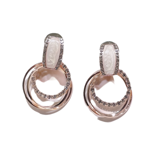 Rose Gold Pearl Earrings
