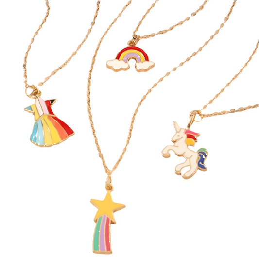 Unicorn and Rainbow Kids Necklace