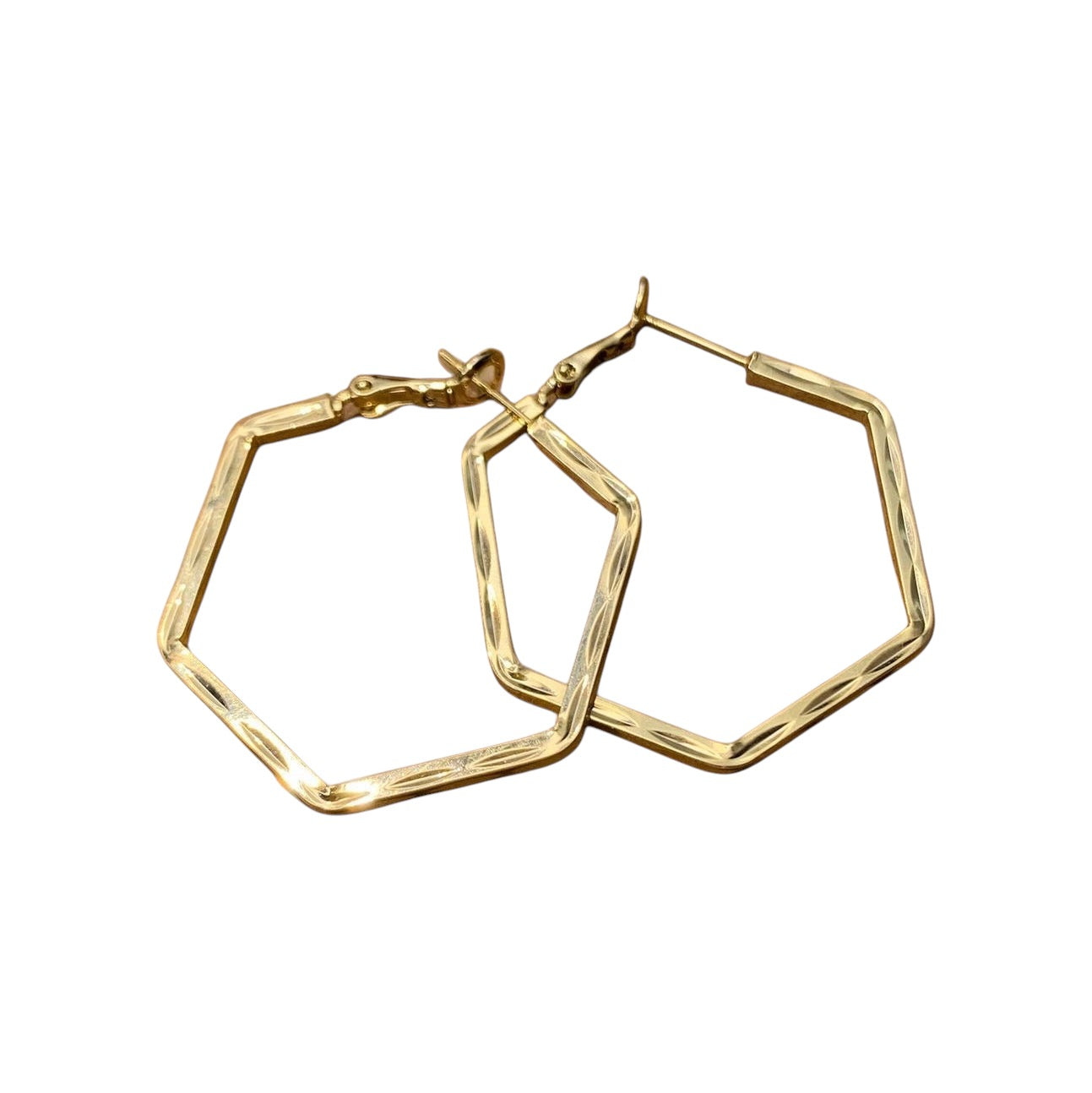 Hexagon Hoop Earrings