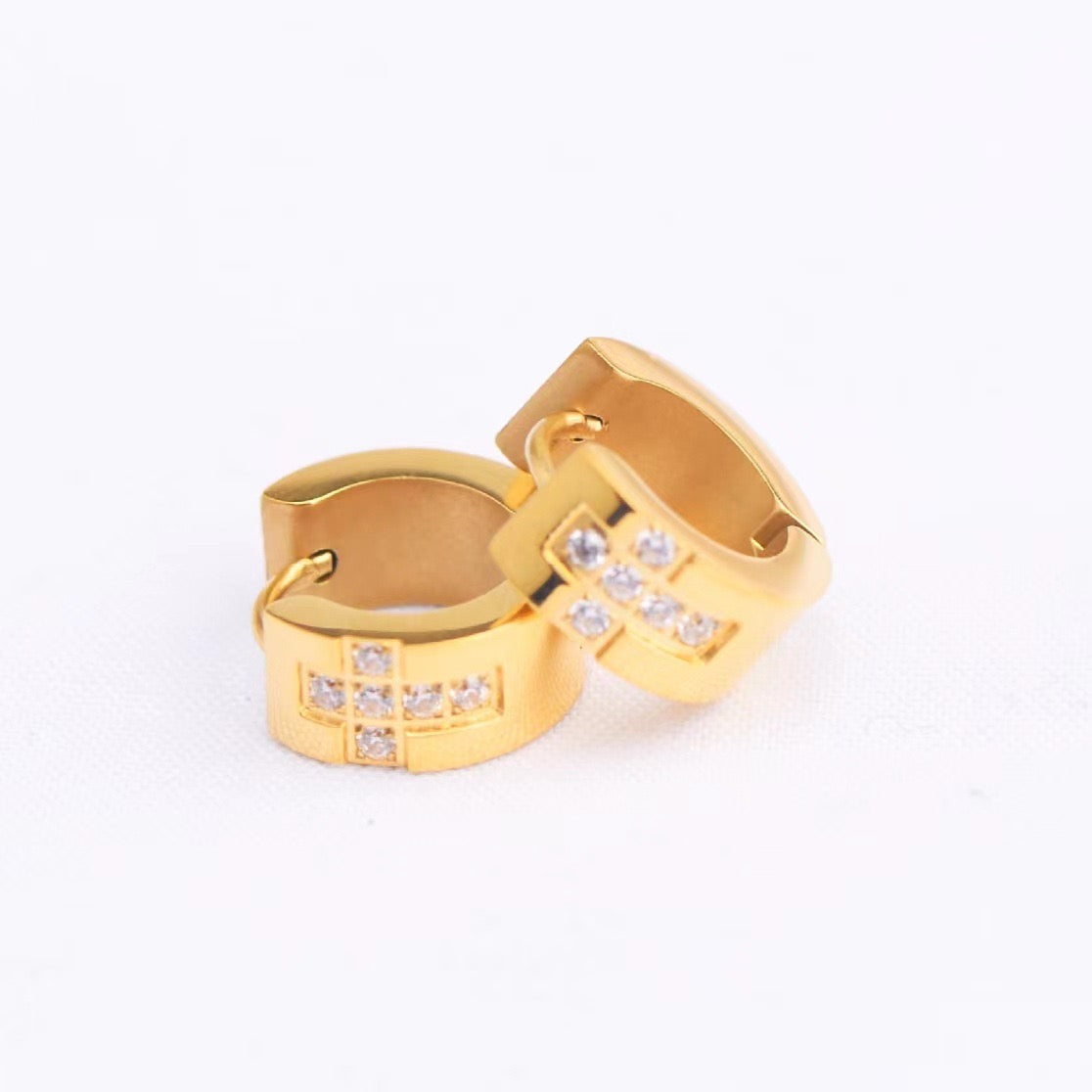 Cross Gold Earrings