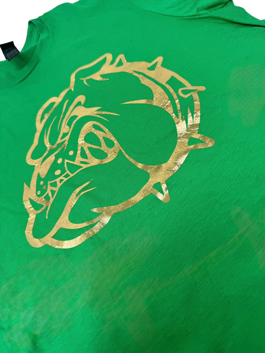 Bulldog Tee Gold + Irish Green