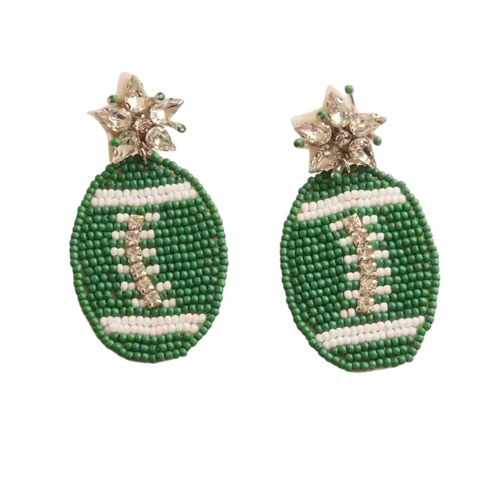 Football Beaded Earrings