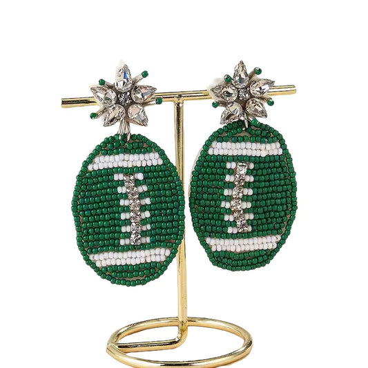 Football Beaded Earrings