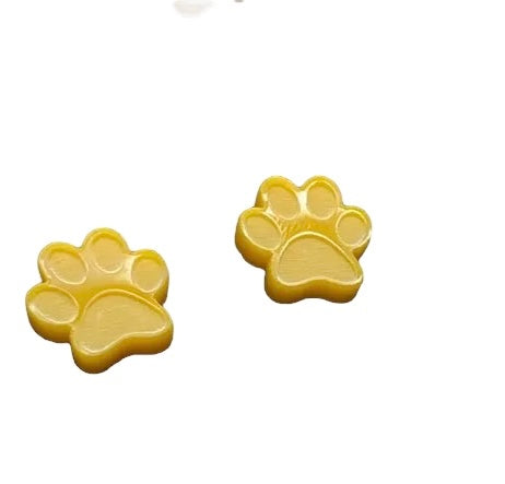 Yellow Paw Print Earrings