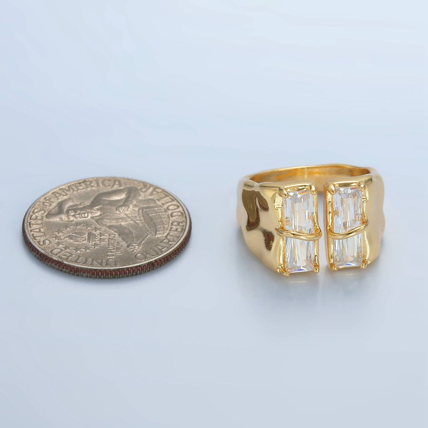 Bold Diamond Chunk Ring Size 6
