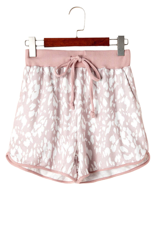Leopard Elastic Waist Summer Shorts