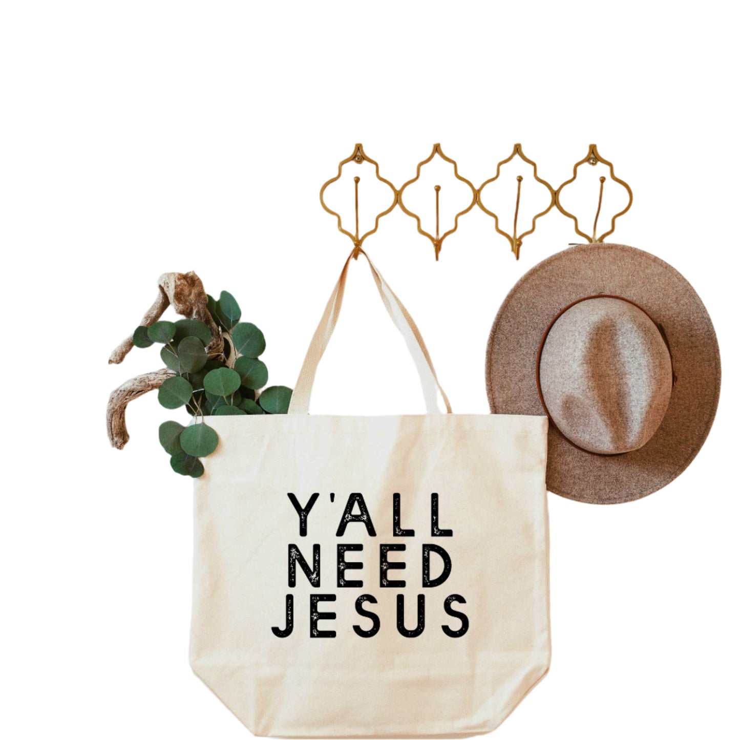 Southern Y'all Need Jesus Tote Bag
